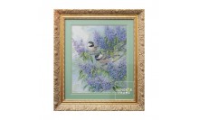 กรอบรูปไม้จริงลายดอกสำเร็จรูปสีทอง